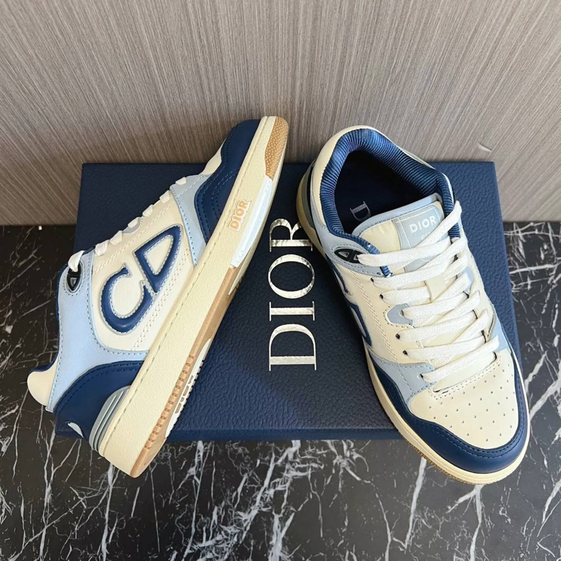 Luxury sneakers in a presentation box
